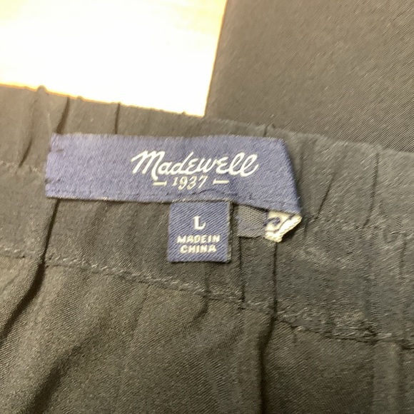 Madewell 100% Silk, Lined, Deep Black Lightweight Skirt, Elastic Waist, Pockets - Picture 7 of 10